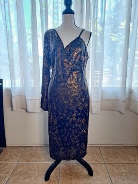 Venus Sequin Python Snake Print Cocktail Party Dress